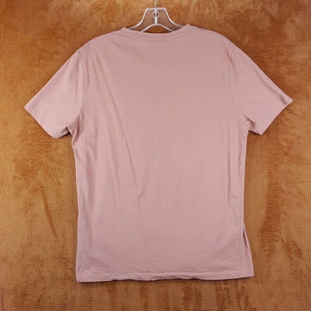 ALLSAINTS Mens Shirt Large Pink Pullover Crew Embroidered Logo Tee - Picture 4 of 8
